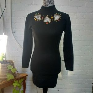 Cutest Vintage 80's Dress with Cutouts & Appliques